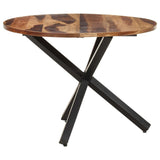 NNEVL Dining Table 100x100x75 cm Acacia Wood with Sheesham Finish
