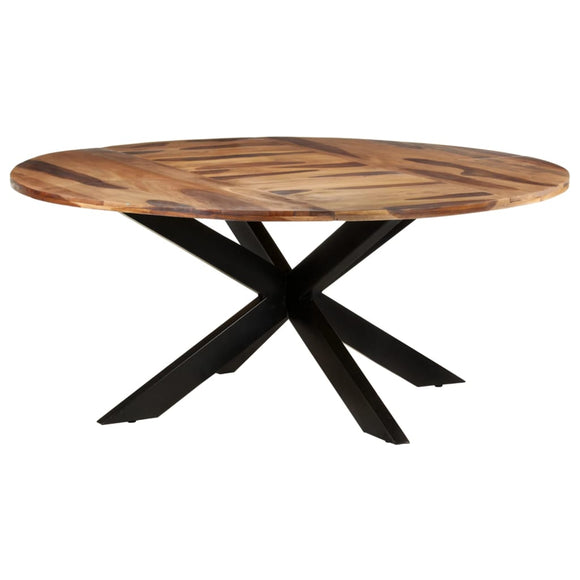 NNEVL Dining Table Round 175x75 cm Acacia Wood with Sheesham Finish