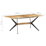 NNEVL Dining Table 180x90x76 cm Solid Mango Wood