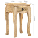 NNEVL Bed Cabinet 28x28x46 cm Solid Mango Wood