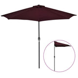 NNEVL Balcony Parasol with Aluminium Pole Bordeaux Red 270x135x245 cm Half