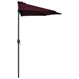 NNEVL Balcony Parasol with Aluminium Pole Bordeaux Red 270x135x245 cm Half