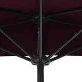 NNEVL Balcony Parasol with Aluminium Pole Bordeaux Red 270x135x245 cm Half