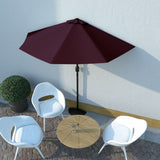 NNEVL Balcony Parasol with Aluminium Pole Bordeaux Red 270x135x245 cm Half