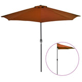 NNEVL Balcony Parasol with Aluminium Pole Terracotta 270x135x245 cm Half