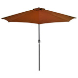 NNEVL Balcony Parasol with Aluminium Pole Terracotta 270x135x245 cm Half