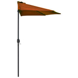 NNEVL Balcony Parasol with Aluminium Pole Terracotta 270x135x245 cm Half