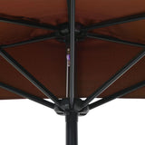 NNEVL Balcony Parasol with Aluminium Pole Terracotta 270x135x245 cm Half
