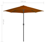 NNEVL Balcony Parasol with Aluminium Pole Terracotta 270x135x245 cm Half