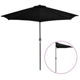 NNEVL Balcony Parasol with Aluminium Pole Black 270x135x245 cm Half