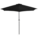 NNEVL Balcony Parasol with Aluminium Pole Black 270x135x245 cm Half