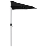 NNEVL Balcony Parasol with Aluminium Pole Black 270x135x245 cm Half
