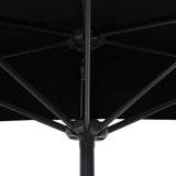 NNEVL Balcony Parasol with Aluminium Pole Black 270x135x245 cm Half