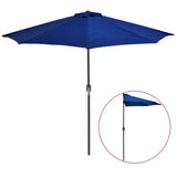 NNEVL Balcony Parasol with Aluminium Pole Blue 270x135x245 cm Half