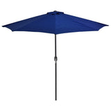 NNEVL Balcony Parasol with Aluminium Pole Blue 270x135x245 cm Half