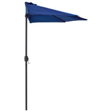 NNEVL Balcony Parasol with Aluminium Pole Blue 270x135x245 cm Half