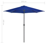 NNEVL Balcony Parasol with Aluminium Pole Blue 270x135x245 cm Half