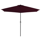 NNEVL Balcony Parasol with Aluminium Pole Bordeaux Red 300x150x253 cm Half