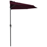 NNEVL Balcony Parasol with Aluminium Pole Bordeaux Red 300x150x253 cm Half