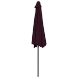 NNEVL Balcony Parasol with Aluminium Pole Bordeaux Red 300x150x253 cm Half