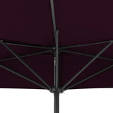 NNEVL Balcony Parasol with Aluminium Pole Bordeaux Red 300x150x253 cm Half
