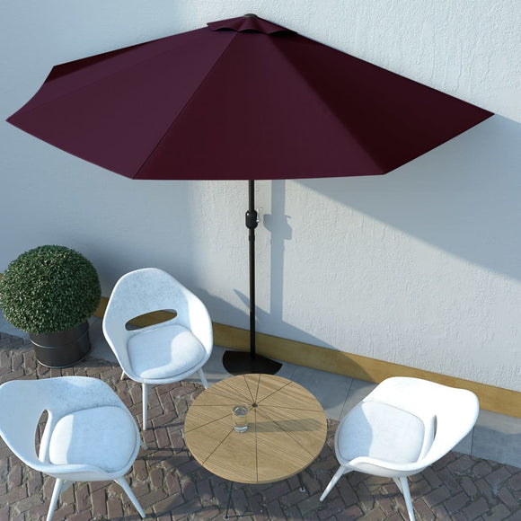 NNEVL Balcony Parasol with Aluminium Pole Bordeaux Red 300x150x253 cm Half
