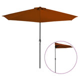 NNEVL Balcony Parasol with Aluminium Pole Terracotta 300x150x253 cm Half