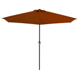NNEVL Balcony Parasol with Aluminium Pole Terracotta 300x150x253 cm Half