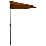 NNEVL Balcony Parasol with Aluminium Pole Terracotta 300x150x253 cm Half