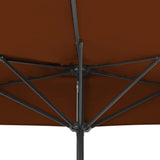 NNEVL Balcony Parasol with Aluminium Pole Terracotta 300x150x253 cm Half