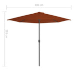 NNEVL Balcony Parasol with Aluminium Pole Terracotta 300x150x253 cm Half