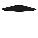 NNEVL Balcony Parasol with Aluminium Pole Black 300x150x253 cm Half