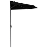 NNEVL Balcony Parasol with Aluminium Pole Black 300x150x253 cm Half