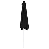 NNEVL Balcony Parasol with Aluminium Pole Black 300x150x253 cm Half