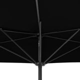 NNEVL Balcony Parasol with Aluminium Pole Black 300x150x253 cm Half