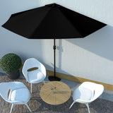 NNEVL Balcony Parasol with Aluminium Pole Black 300x150x253 cm Half