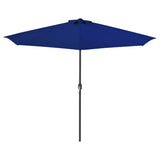 NNEVL Balcony Parasol with Aluminium Pole Blue 300x150x253 cm Half