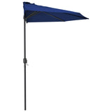 NNEVL Balcony Parasol with Aluminium Pole Blue 300x150x253 cm Half
