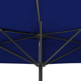 NNEVL Balcony Parasol with Aluminium Pole Blue 300x150x253 cm Half
