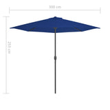 NNEVL Balcony Parasol with Aluminium Pole Blue 300x150x253 cm Half