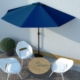 NNEVL Balcony Parasol with Aluminium Pole Blue 300x150x253 cm Half