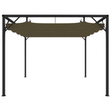 NNEVL Garden Gazebo with Retractable Roof 3x3 m Taupe 180 g/m²