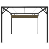 NNEVL Garden Gazebo with Retractable Roof 3x3 m Taupe 180 g/m²
