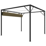 NNEVL Garden Gazebo with Retractable Roof 3x3 m Taupe 180 g/m²