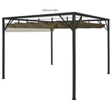 NNEVL Garden Gazebo with Retractable Roof 3x3 m Taupe 180 g/m²