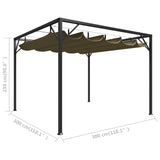 NNEVL Garden Gazebo with Retractable Roof 3x3 m Taupe 180 g/m²