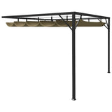 NNEVL Garden Wall Gazebo with Retractable Roof 3x3 m Taupe 180 g/m²