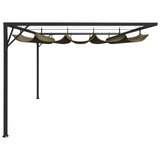 NNEVL Garden Wall Gazebo with Retractable Roof 3x3 m Taupe 180 g/m²
