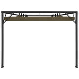 NNEVL Garden Wall Gazebo with Retractable Roof 3x3 m Taupe 180 g/m²
