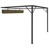 NNEVL Garden Wall Gazebo with Retractable Roof 3x3 m Taupe 180 g/m²